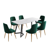 Marbleous Green Velvet Dining Set Furniture Kings Warehouse 