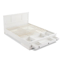 Margaux White Coastal Lifestyle Bedframe with Storage Drawers Double Kings Warehouse 