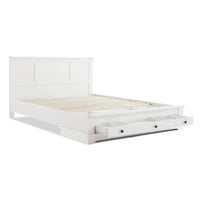 Margaux White Coastal Lifestyle Bedframe with Storage Drawers Double Kings Warehouse 