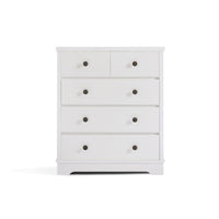 Margaux White Coastal Style Chest of Drawers Tallboy Kings Warehouse 