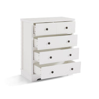 Margaux White Coastal Style Chest of Drawers Tallboy Kings Warehouse 