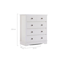 Margaux White Coastal Style Chest of Drawers Tallboy Kings Warehouse 