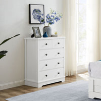 Margaux White Coastal Style Chest of Drawers Tallboy Kings Warehouse 