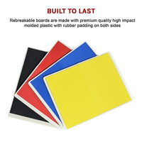 Martial Arts Supply Rebreakable Board Taekwondo, MMA, Karate-Set: Yellow, Blue, Red & Black Sports & Fitness Kings Warehouse 