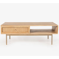 Martina Coffee Table 115cm Solid Mango Timber Wood Rattan Furniture living room Kings Warehouse 
