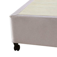 Mattress Base Ensemble Double Size Solid Wooden Slat in Beige with Removable Cover Furniture Kings Warehouse 