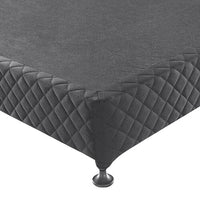 Mattress Base Ensemble Queen Size Solid Wooden Slat in Charcoal with Removable Cover Furniture Kings Warehouse 