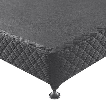 Mattress Base Ensemble Queen Size Solid Wooden Slat in Charcoal with Removable Cover Furniture Kings Warehouse 