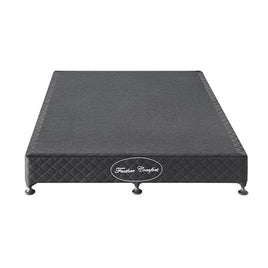 Mattress Base Ensemble Queen Size Solid Wooden Slat in Charcoal with Removable Cover Furniture Kings Warehouse 