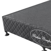 Mattress Base Ensemble Queen Size Solid Wooden Slat in Charcoal with Removable Cover Furniture Kings Warehouse 