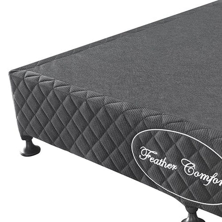 Mattress Base Ensemble Queen Size Solid Wooden Slat in Charcoal with Removable Cover Furniture Kings Warehouse 