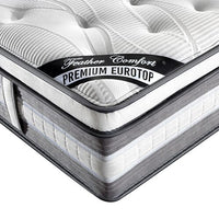 Mattress Euro Top Double Size Pocket Spring Coil with Knitted Fabric Medium Firm 34cm Thick Furniture Kings Warehouse 