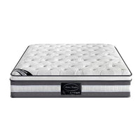 Mattress Euro Top Double Size Pocket Spring Coil with Knitted Fabric Medium Firm 34cm Thick Furniture Kings Warehouse 