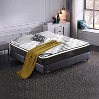 Mattress Euro Top Queen Size Pocket Spring Coil with Knitted Fabric Medium Firm 33cm Thick Furniture Kings Warehouse 