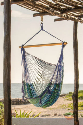 Mayan Legacy Extra Large Outdoor Cotton Mexican Hammock Chair in Caribe Colour Home & Garden Kings Warehouse 