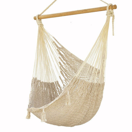 Mayan Legacy Extra Large Outdoor Cotton Mexican Hammock Chair in Cream Colour Home & Garden Kings Warehouse 