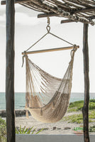 Mayan Legacy Extra Large Outdoor Cotton Mexican Hammock Chair in Cream Colour Home & Garden Kings Warehouse 