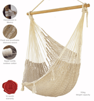 Mayan Legacy Extra Large Outdoor Cotton Mexican Hammock Chair in Cream Colour Home & Garden Kings Warehouse 