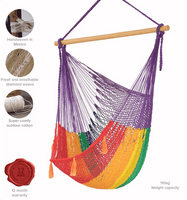 Mayan Legacy Extra Large Outdoor Cotton Mexican Hammock Chair in Rainbow Colour Home & Garden Kings Warehouse 