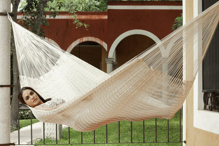 Mayan Legacy Queen Size Outdoor Cotton Mexican Hammock in Marble Colour Home & Garden Kings Warehouse 