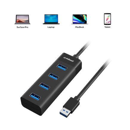 mbeat 4-Port USB 3.0 Hub - Black Electronics Kings Warehouse 