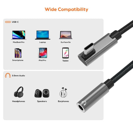 mbeat Elite USB-C to 3.5 Audio Adapter - Space Grey Audio & Video Kings Warehouse 