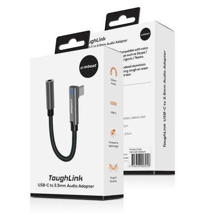 mbeat Elite USB-C to 3.5 Audio Adapter - Space Grey Audio & Video Kings Warehouse 