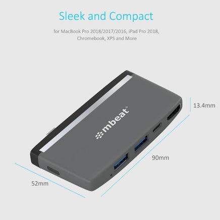 mbeat Essential Pro 5-in-1 USB- C Hub ( 4K HDMI Video, USB-C PD Pass Through Charging, USB 3.0 x 2, USB-C x 1) Afterpay Day: Trending Tech Kings Warehouse 