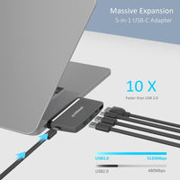 mbeat Essential Pro 5-in-1 USB- C Hub ( 4K HDMI Video, USB-C PD Pass Through Charging, USB 3.0 x 2, USB-C x 1) Afterpay Day: Trending Tech Kings Warehouse 