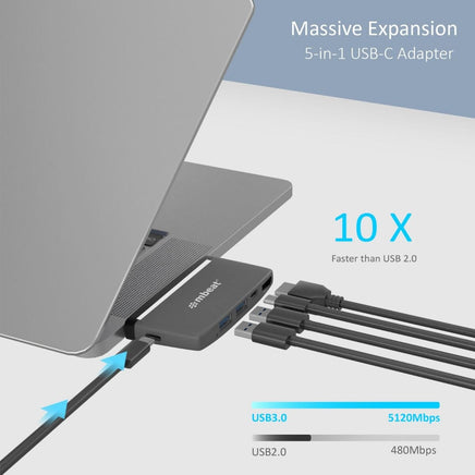 mbeat Essential Pro 5-in-1 USB- C Hub ( 4K HDMI Video, USB-C PD Pass Through Charging, USB 3.0 x 2, USB-C x 1) Afterpay Day: Trending Tech Kings Warehouse 