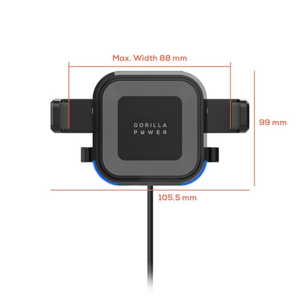 mbeat Gorilla Power 10W Wireless Car Charger With 2.4A USB Charging, Air Vent Clip & Windshield Stand Afterpay Day: Trending Tech Kings Warehouse 