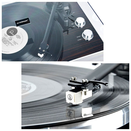 mbeat Hi-Fi Bluetooth Turntable (MMC, USB, Anti-skating, Preamplifier) - Macassar Ebony Audio & Video Kings Warehouse 
