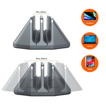 mbeat Stage S5 Adjustable Dual Bay Tablet, Laptop and MacBook Vertical Stand Afterpay Day: Furniture Frenzy Kings Warehouse 