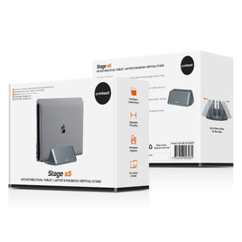 mbeat Stage S5 Adjustable Dual Bay Tablet, Laptop and MacBook Vertical Stand Afterpay Day: Furniture Frenzy Kings Warehouse 