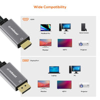 mbeat Tough Link 1.8m 4K/60Hz Display Port to HDMI Cable - Space Grey Appliances Kings Warehouse 