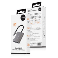 mbeat Tough Link USB-C to Dual 4K HDMI Adapter - Space Grey Gift & Novelty Kings Warehouse 
