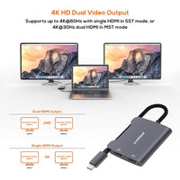 mbeat Tough Link USB-C to Dual 4K HDMI Adapter - Space Grey Gift & Novelty Kings Warehouse 