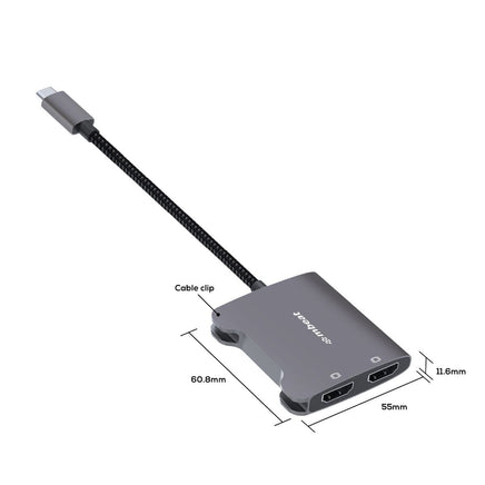 mbeat Tough Link USB-C to Dual 4K HDMI Adapter - Space Grey Gift & Novelty Kings Warehouse 