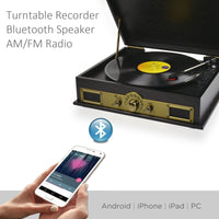 mbeat Vintage Wood Turntable with Bluetooth Speaker, AM/FM Radio Audio & Video Kings Warehouse 