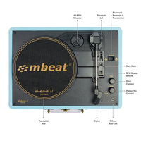 mbeat Woodstock II Sky Blue Retro Bluetooth (TX/RX) Turntable Audio & Video Kings Warehouse 