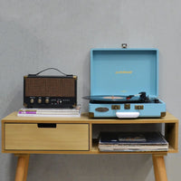 mbeat Woodstock II Sky Blue Retro Bluetooth (TX/RX) Turntable Audio & Video Kings Warehouse 
