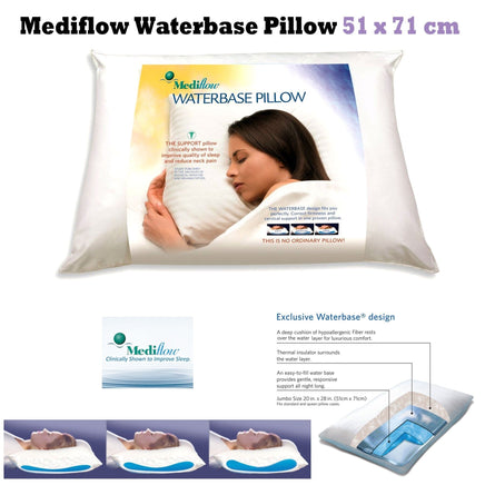 Mediflow Adjustable Waterbase Water Neck Pain Reduction Standard Pillow Home & Garden Kings Warehouse 