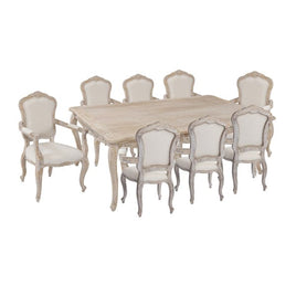Medium Size Oak Wood White Washed Finish Arm Chair Dining Set Furniture Kings Warehouse 