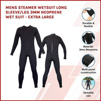 Mens Steamer Wetsuit Long Sleeve/Leg 3mm Neoprene Wet Suit - Extra Large Kings Warehouse 