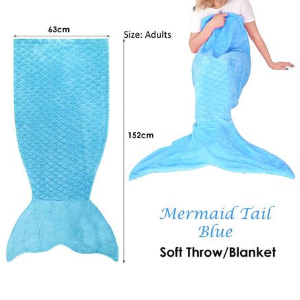 Mermaid Tail Blue Soft Blanket Throw Home & Garden Kings Warehouse 