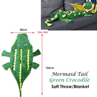 Mermaid Tail Crocodile Green Soft Blanket Throw Home & Garden Kings Warehouse 