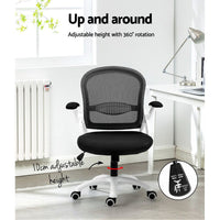 Mesh Office Chair Mid Back Black Furniture Kings Warehouse 