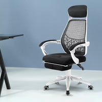 Mesh Office Chair Recliner Black White Furniture Kings Warehouse 