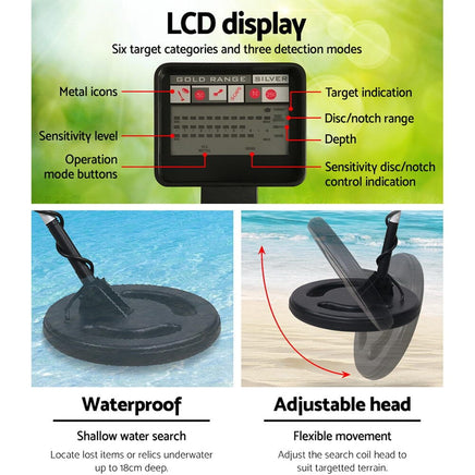 Metal Detector 180MM Deep Sensitive Waterproof Treasure Hunter Gold Digger Outdoor Kings Warehouse 