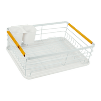 Metal Dish Drying Rack Drainboard Holder Tray Kitchen Plates Cutlery Wood Handle Home & Garden Kings Warehouse 